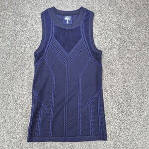 Athleta Oxygen Tank Top Women's XS Navy Blue Cutouts Sleeveless Workout